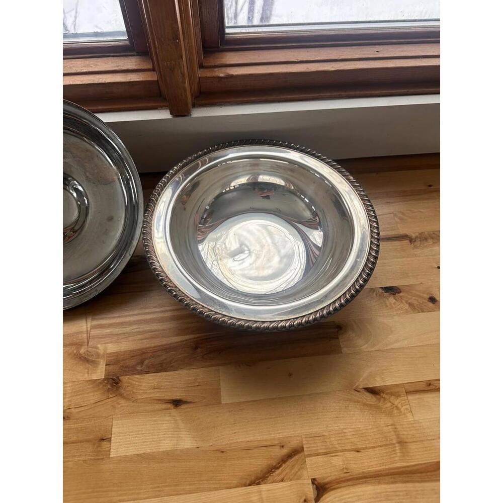 WM Rogers Silverplated Serving Dish With Silverplated Lid Vintage Americana